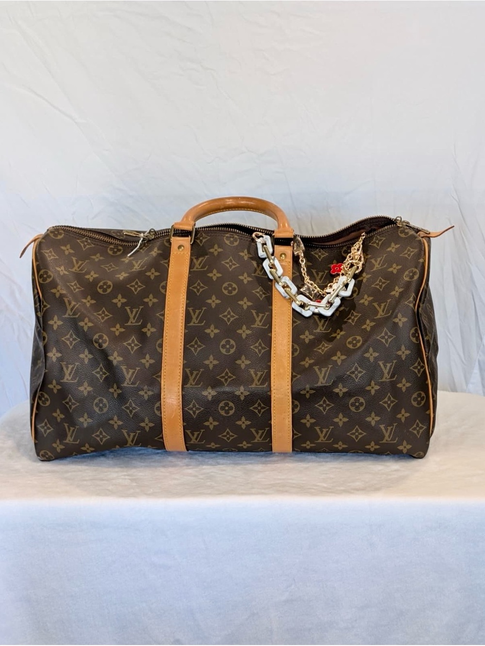 Louis Vuitton Monogram Canvas Keepall 45 Duffel Bag in Brown and Tan